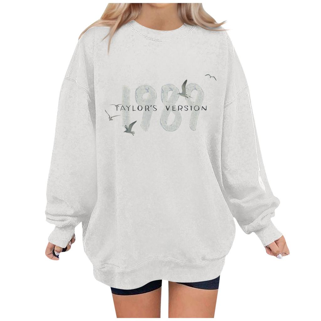 Женский повседневный модный пуловер с длинным рукавом и круглым вырезом с принтом