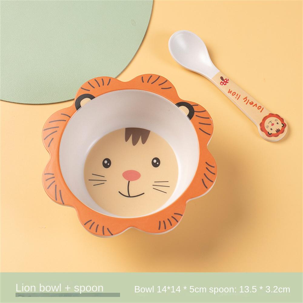 Набор мисок и ложек Комбинация мисок и ложек Детская миска из бамбукового волокна Край ложки круглый и гладкий Столовая посуда