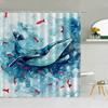 Веселая мультяшная шторка для душа с морскими животными, Морская черепаха Осьминог Медуза Кит Краб Морской пейзаж, Набор шторок для душа для ванной