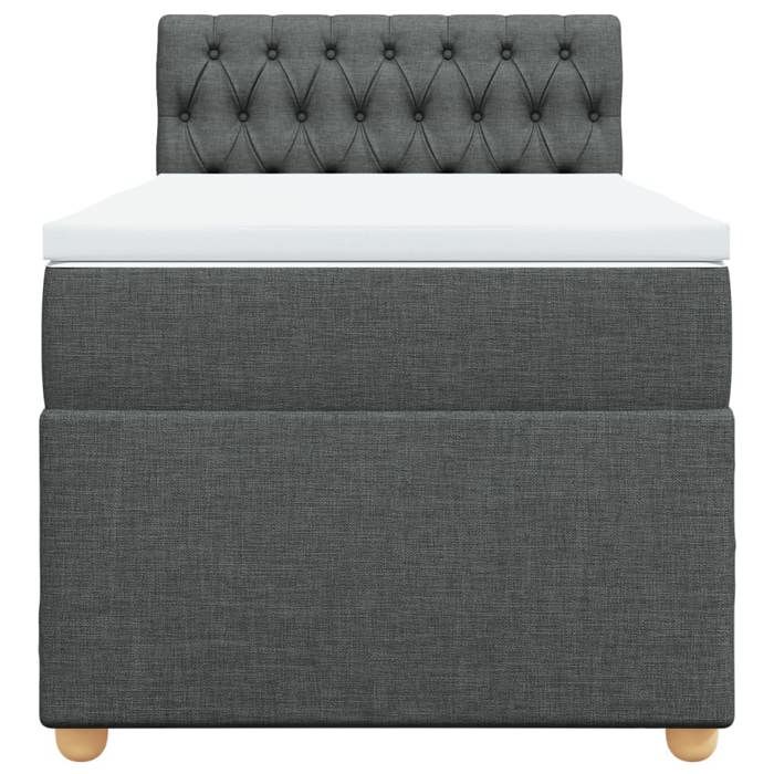 Maison Exclusive - Sommier à lattes de lit avec matelas Gris foncé 80x200 cm Tissu