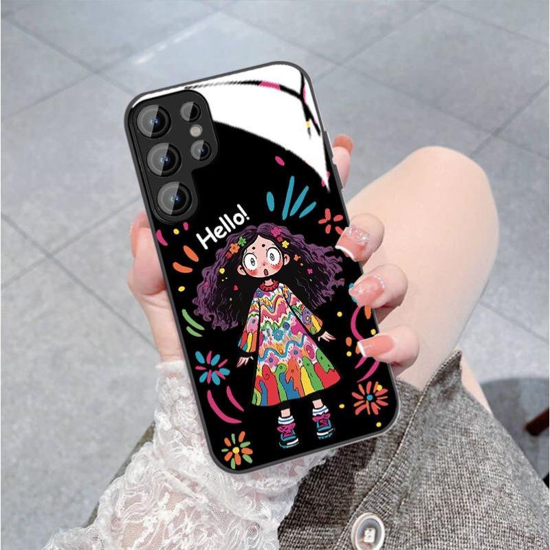 Граффити Девушки Подходящий Мобильный Чехол для Samsung S24PLUS S23 Девушки S22 Приятный на ощупь A55 Sense A54 Всесторонний A14