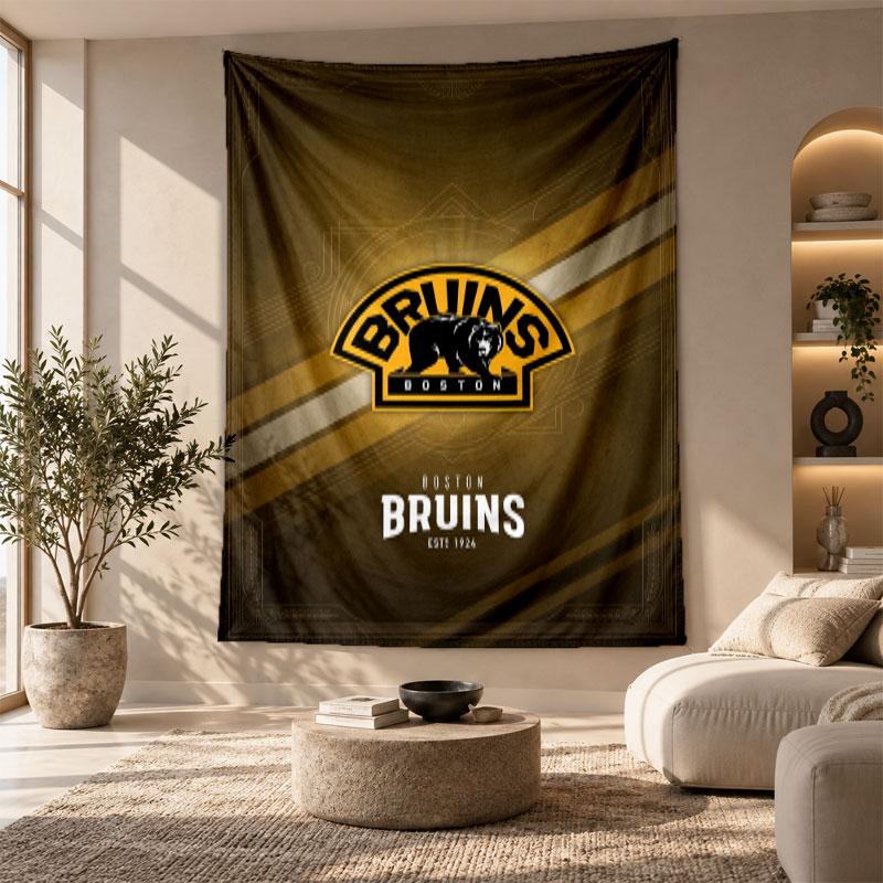 Декоративный Гобелен, Настенное Искусство с Принтом Boston Bruins, Легкое Настенное Украшение для Фона Спальни