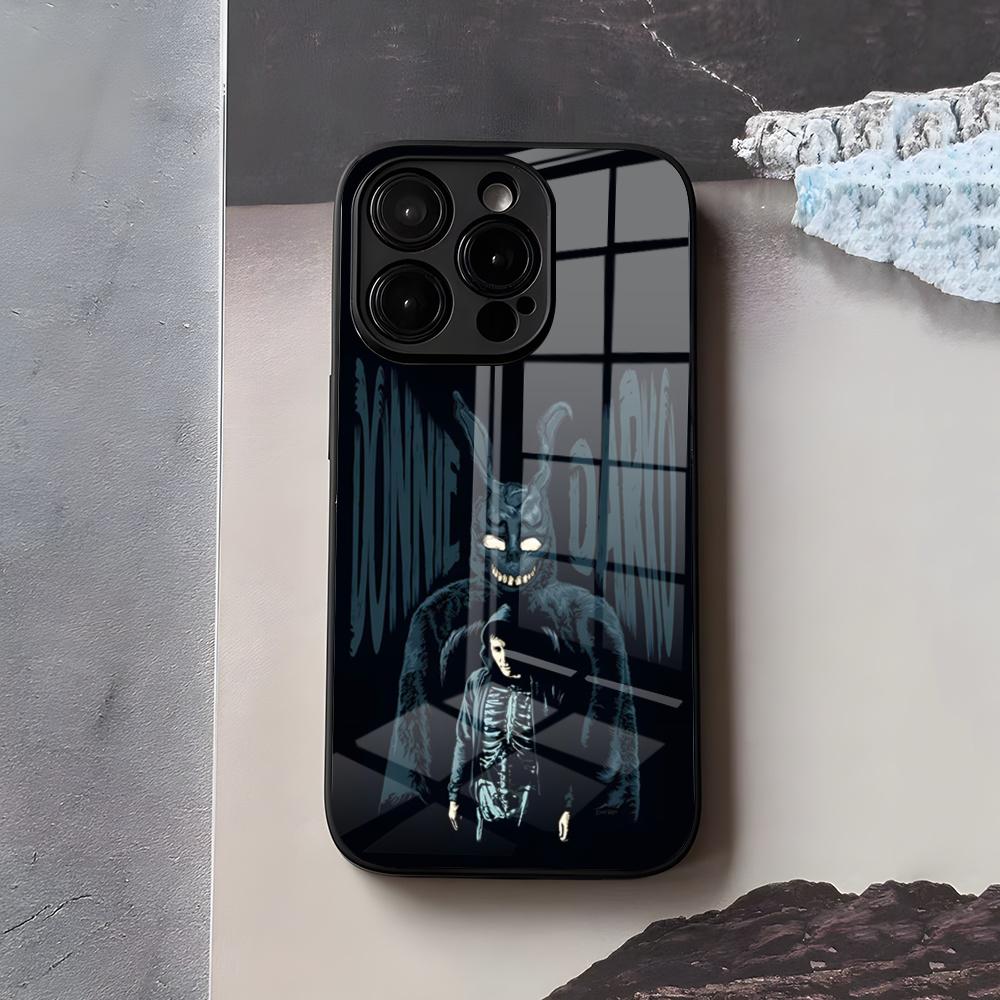 Чехол для телефона D-Donnie D-Darkos для IPhone 17 Air 16 E Pro Max 15 14 13 Mini 12 Pro 11 Max Plus Черная стеклянная крышка