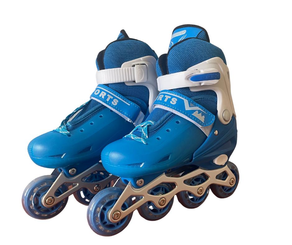 Adjustable children's roller skates 35-38 for children learning to skate, blue