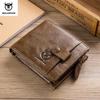 Genuine Leather Men's Wallet Coin Purse Small Wallet Retro Short Wallet British Casual Multifunction Wallet