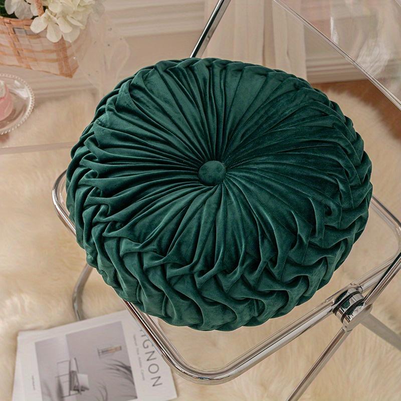 1 Piece Pumpkin-shaped Pillow, Pure Color Velvet Pillow, Suitable for Living Room, Circular Shape, Indoor Window Cushion