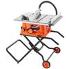 10" Table Saw w/ Stand Electric Cutting Machine 4800RPM 25-in Rip Capacity