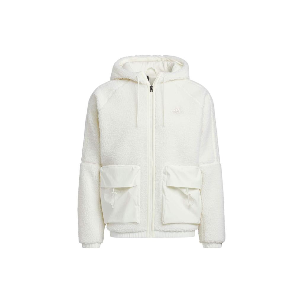 Adidas St Boa Hooded Zip Jacket With Embroidered Logo Men Outerwear White HR4442