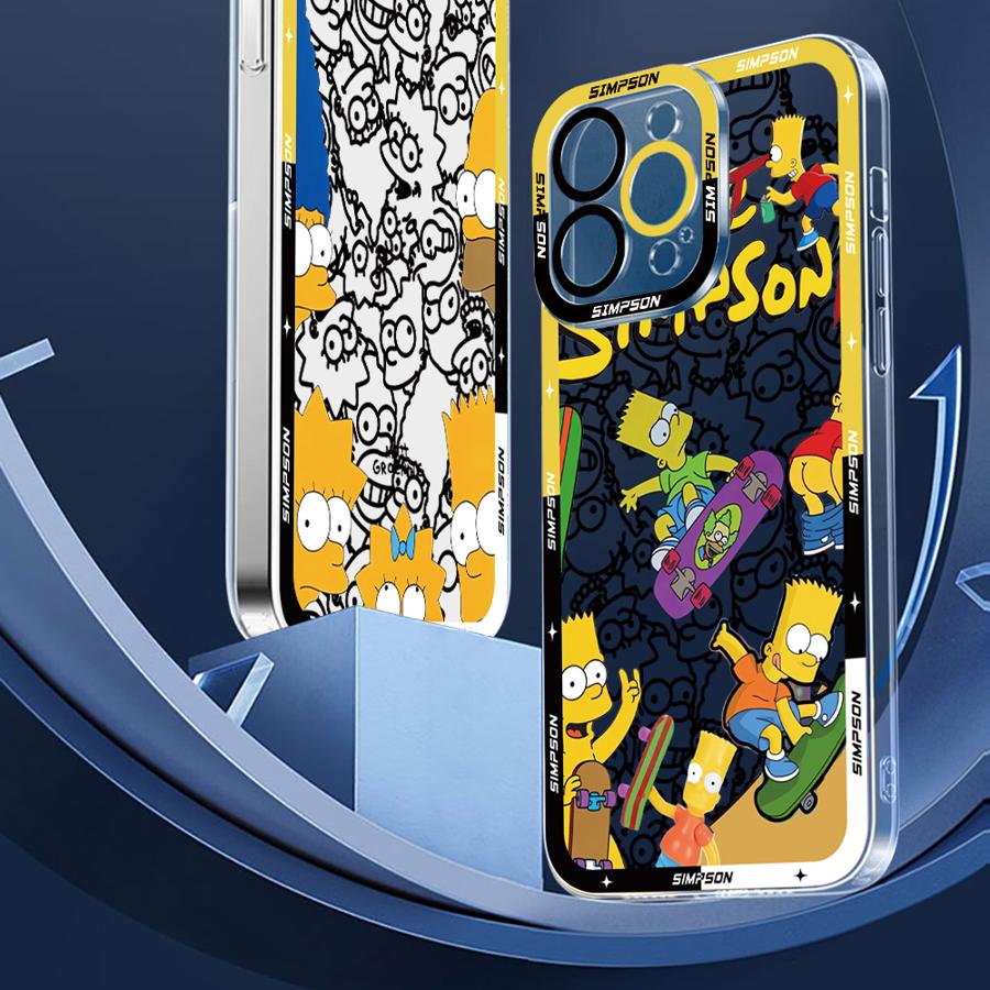 Чехол 'Веселая семья Симпсонов' для Apple iPhone 16e 17 Air XS XR 13 12 11 17 Pro Max 7 8 SE 15 14 16 Plus Мягкий чехол