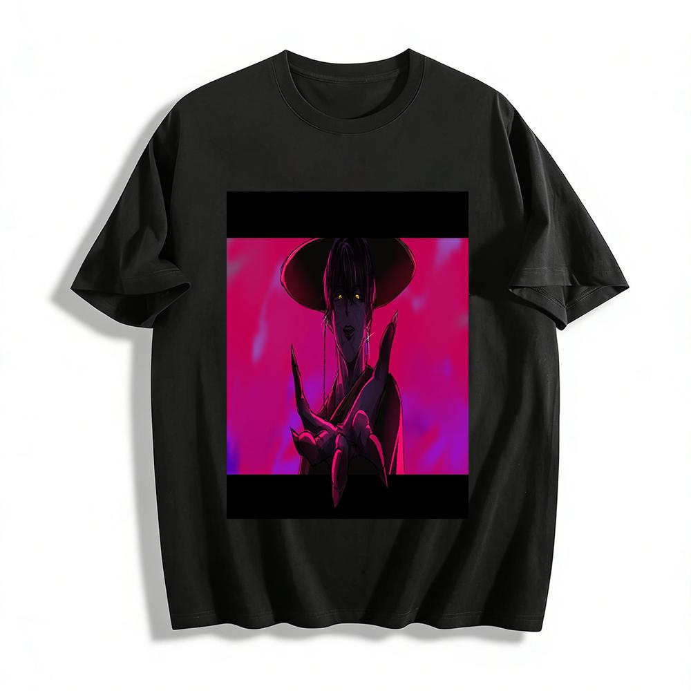 Dark Style Chinese Style Claw Heterochromia Character Print T-Shirt Trendy Niche Loose Casual Top Pure cotton T-shirt
