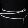 European & American Rhinestone-Embellished Women's Thin Waist Belt for Bridal Dresses