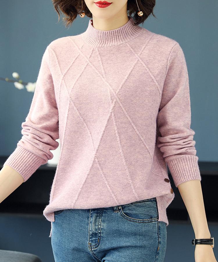 Свитер с высоким воротником, женский осенне-зимний пуловер с длинными рукавами, женский вязаный топ, джемпер, женский трикотаж