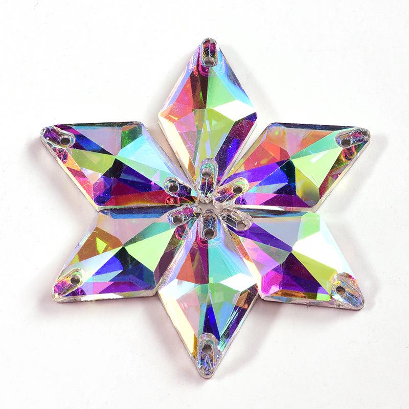Crystal Hand-Sewn Diamond, Glass Rhinestone Diy Crystal Material, Rhombus Creative Clothing Accessories