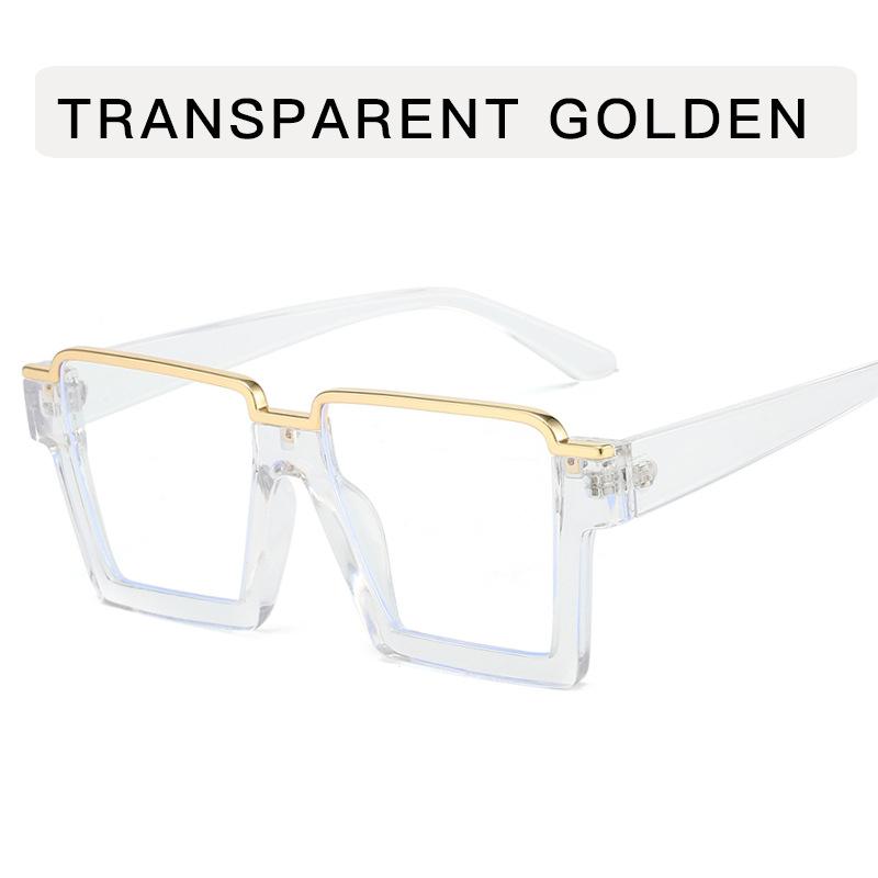 Модные очки с оправой большого размера квадратной формы, полуободковая оправа для женщин, декоративные очки с защитой от синего света