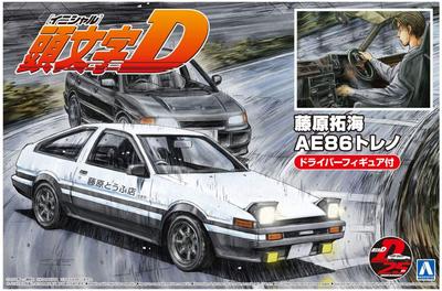 Aoshima Bunka Kyozai Серия Initial D Такуми Фудзивара AE86 Trueno с фигурой водителя Пластиковая модель 1/24 №14