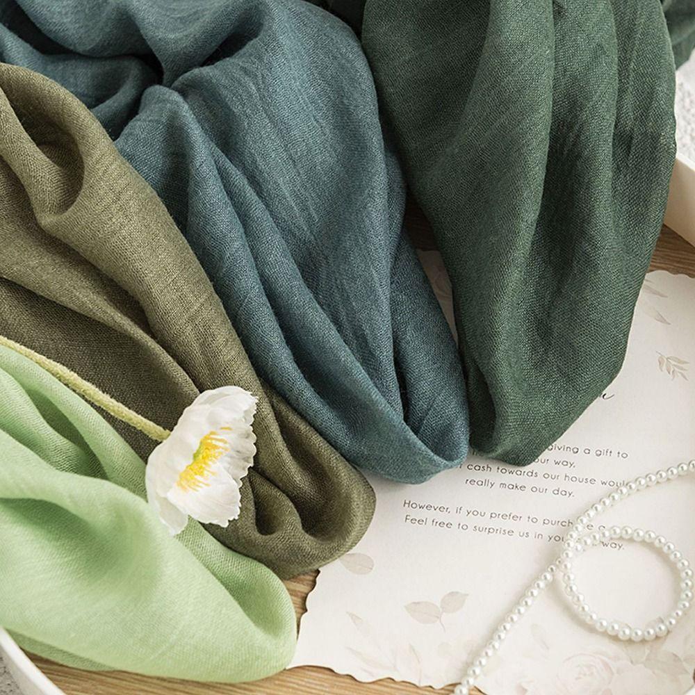 Однотонная пляжная шелковая шаль из хлопка и льна, накидки для бикини, дышащая, в стиле бохо, женская