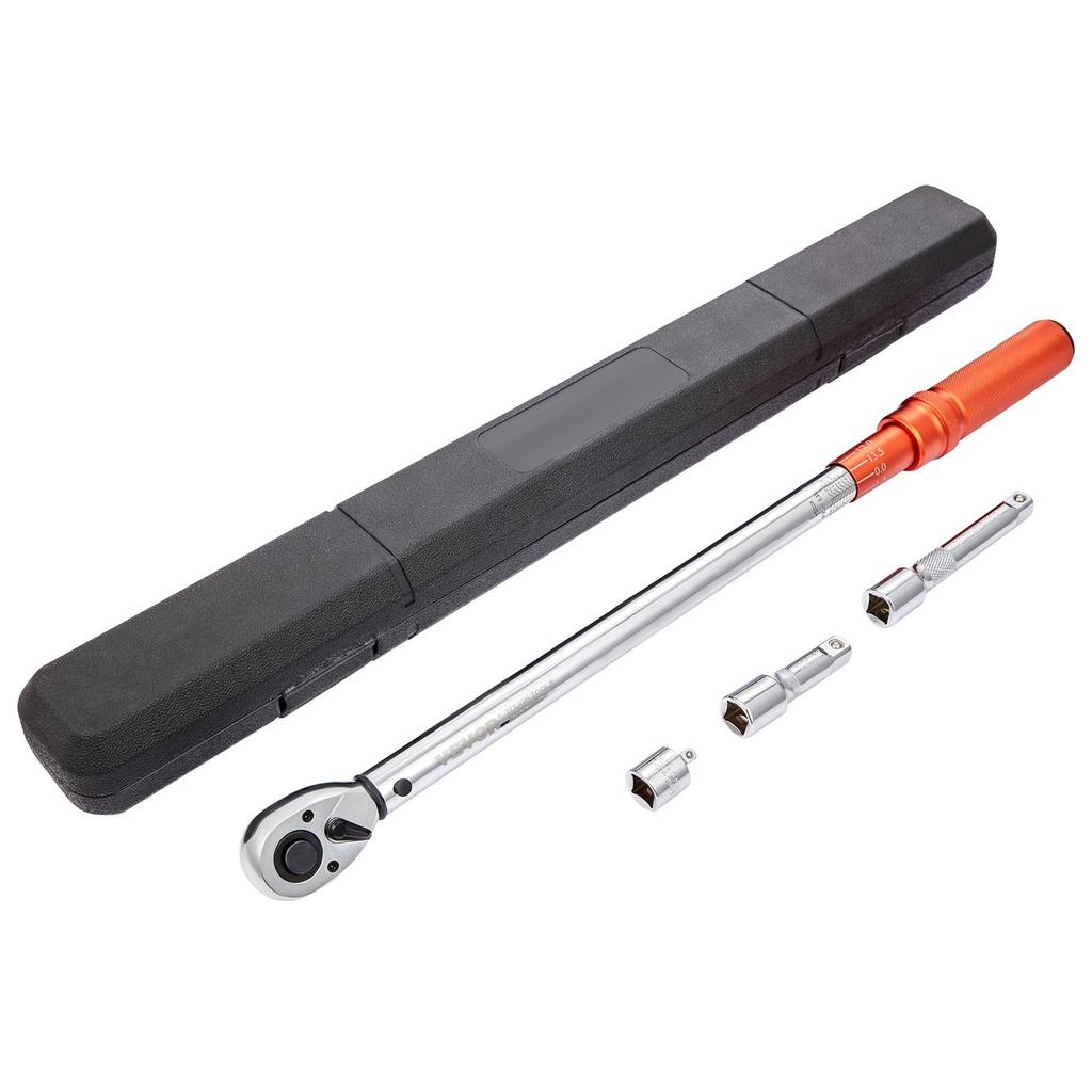 Torque Wrench, 1/2-inch Drive Click Torque Wrench 20-250ft.lb/34-340n.m, Dual-Direction Adjustable Torque Wrench Set, Mechanical Dual Range Scales