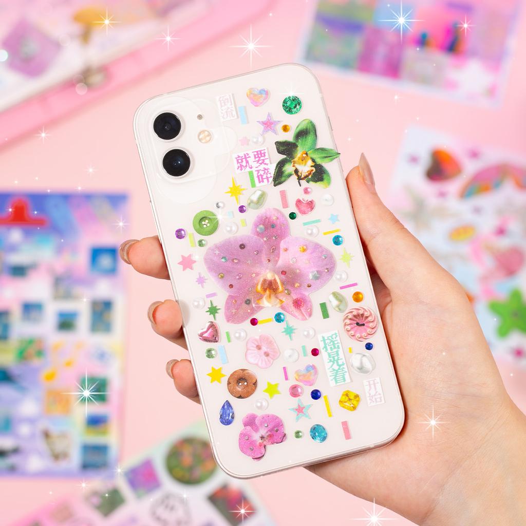 30 Sheets/pack Sticker Book Dream Growth Dream Core Wind Pattern Notebook Mobile Phone Back Card DIY Decoration Guka Collage