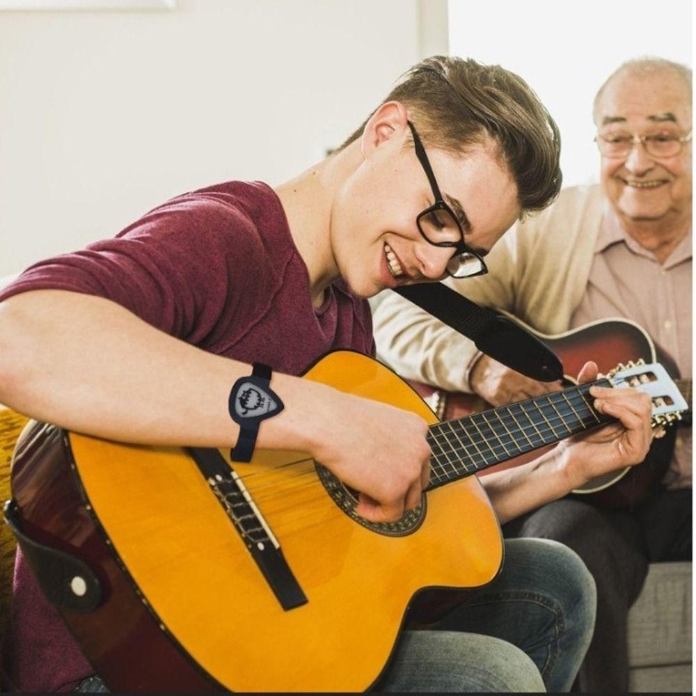 Браслет с мини-медиаторами для гитары Водонепроницаемый держатель для гитарных медиаторов Браслет Гитара