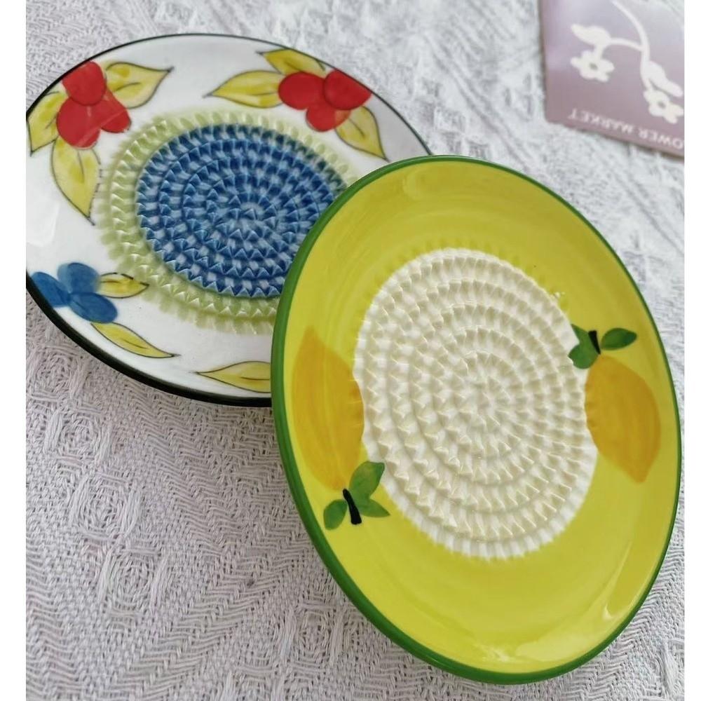 Non-Slip Ceramic Ginger Grater Easy Clean Fruit Grinding Tool Manual Garlic Masher  Tomato Grating