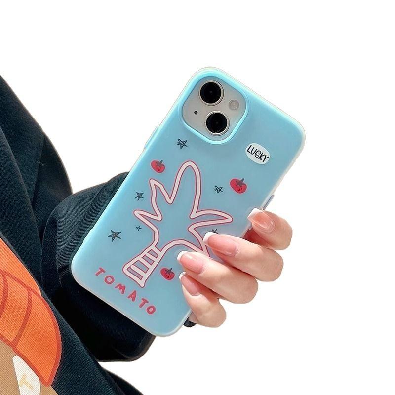 Graffiti Coconut Tree Tomato Apple 16 15promax Mobile Case Applicable To IPhone 14 Skin Scrub 13 17 Sets