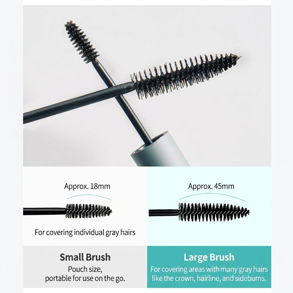 [Daleaf] Gray Hair Color Cover Mascara Set (16g + 8g) - [K-BEAUTY] Instant Root Touch-Up