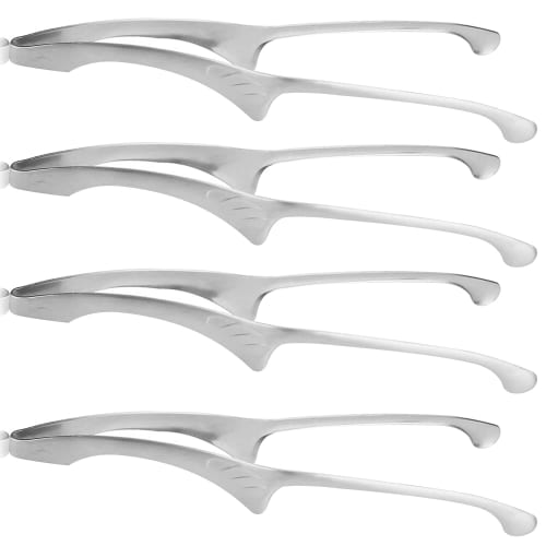 ziyue Stainless Steel Yakiniku Tongs, Freestanding, Camping, BBQ, Non-Slip Chopsticks, Serving Pasta, Yakiniku Tongs (Round End, Set of 4)