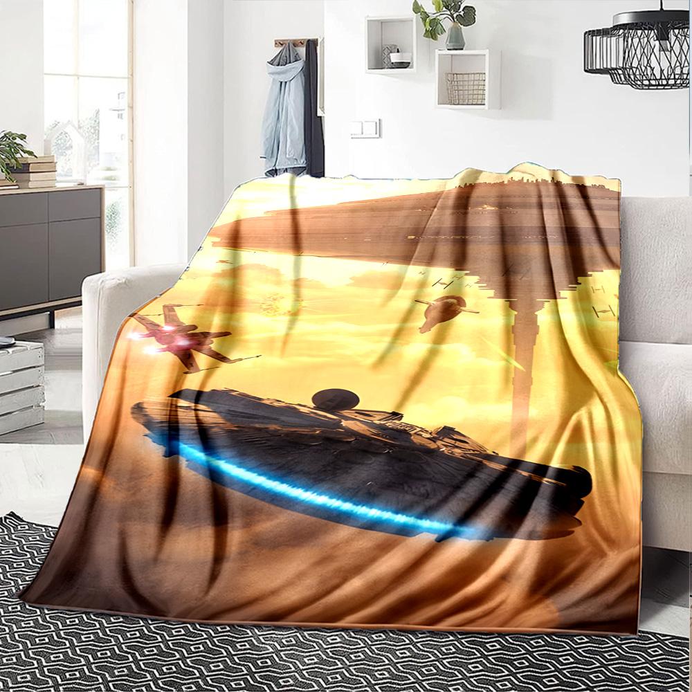 Star Wars Blanket Warmthful Decor Great for Office Chair Sofa Seaside Four Seasons Universal Modern Style Ideal Gift For Birthday Valentine'S Day