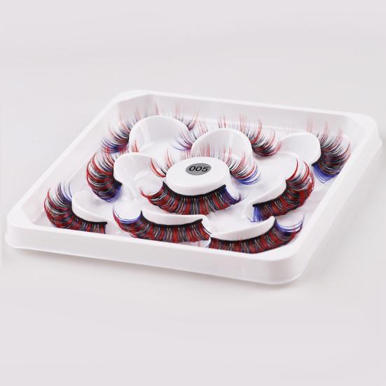 Yousheng 1 коробка накладных ресниц драматический 3D эффект красочные цветные русские полоски ресницы наращивание ресниц макияж для женщин