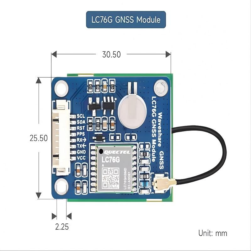 Quectel L76K/Lc76G GNSS Модуль позиционирования связи Uart Поддерживает GPS ГЛОНАСС BeiDou Galileo QZSS Мультисистемный