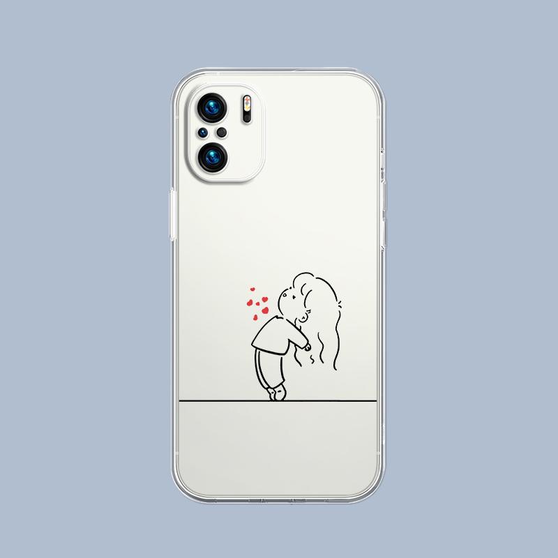 Чехол для телефона 'Любовники Любовь Черно-Белый' для Xiaomi Redmi Note 15 14 5G 13 12 10 11 Pro Plus 4G 14C 13C 12C Мягкий ТПУ Прозрачный Подарочный Чехол