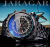 Механические мужские часы из нержавеющей стали Jaragar Blue Glass