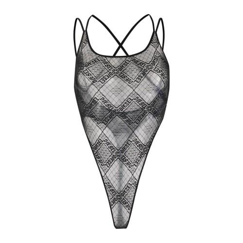 Diesel Womens/Ladies Brita All Over Logo Sheer Bodysuit