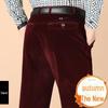Men's Corduroy High-Waisted Loose Casual Trousers for Autumn/Winter (50+, Large Size)