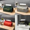 New Leather Facial Tissue Box Cover Rectangular Napkin Holder Snap Closure