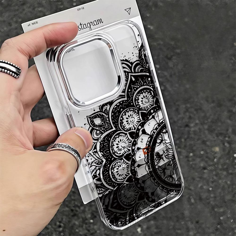 Bohemian Mandala Pattern Phone Case For Iphone 17 Air 16 16E 15 14 13 12 11 Pro Max 17E Plus Chiffon Texture Back Cover
