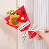 Hand-to-hand Gift Bouquet Knitted BEST WISHES Sunflower Puff Small Bouquet Simulation Flowers China Cross-border Fake