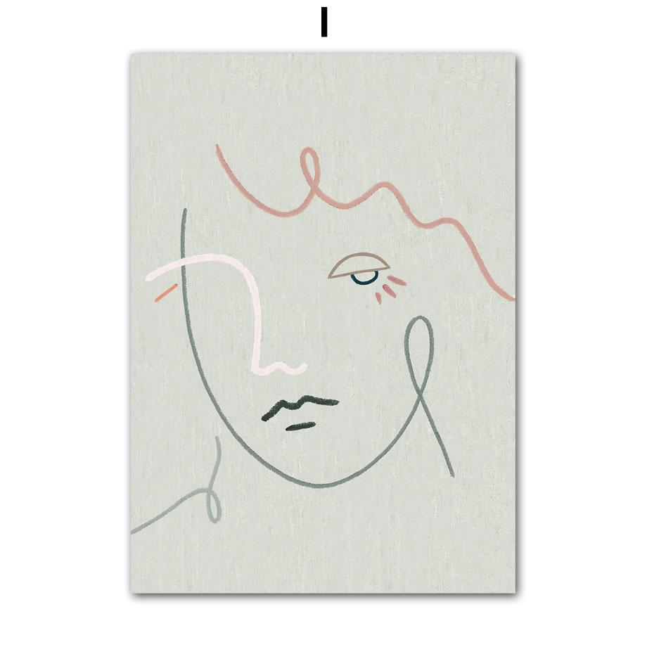 Classy Brow Line Abstract Girl Face Body Flower Minimalism Living Room Decor Canvas Painting Posters And Prints Wall Art Picture