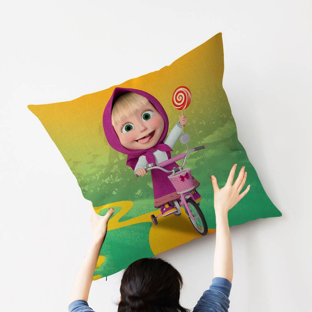 MMasha And BBears Personalized picture text home decorative pillows Household Gifts 45x45cm