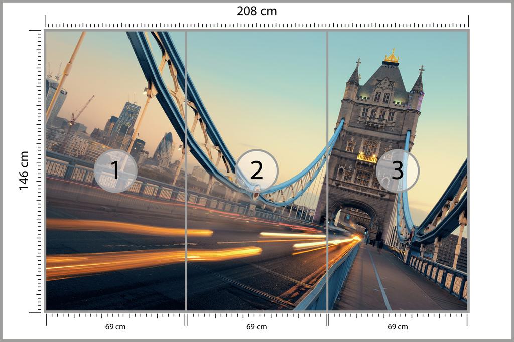 Photomural London Tower Bridge Structural Vinyl 208x146