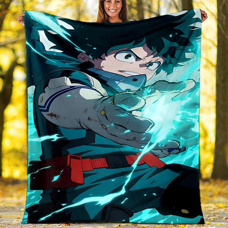 My Hero Academia Theme Printed Blanket - Perfect for Couch, Bed, Travel & Outdoor Use | Machine Washable, Cozy & Durable.