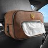 Car Tissue Box Suede Car Center Console Armrest Napkin Box Sun Visor Tissue Case For Porsche Macan Panamera Cayenne Cayman 911 GO3