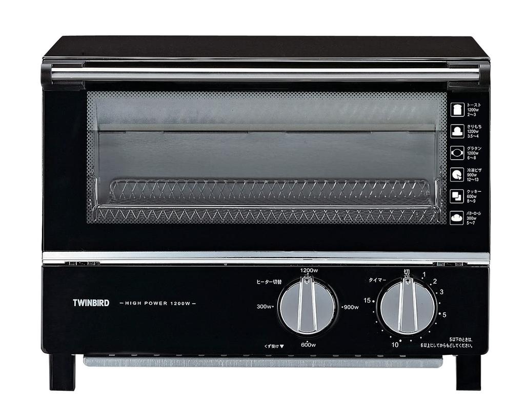 Twin Bird Tsubame Sanjo Toaster Oven Toaster 2 Toaster Oven 4 Output Levels Equipped with Heater Easy To Take Out Year Manufacturer Black Far-Infrared
