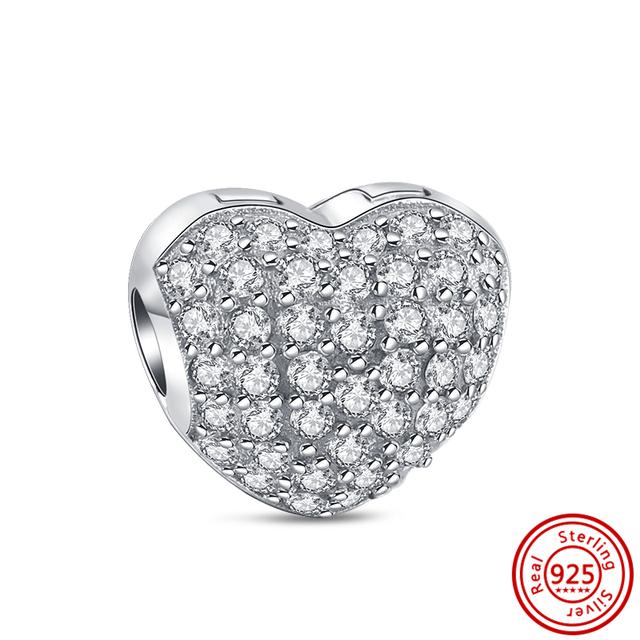 100% стерлингового серебра 925 пробы, прозрачный циркон, снежинка, гербарий, кластер, кулон, бусины, подходят для браслетов, ювелирных изделий