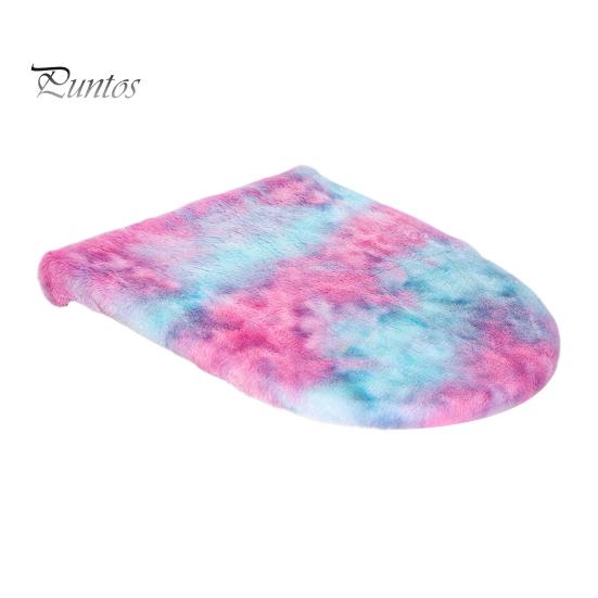 Чехол на крышку унитаза, мягкий, плюшевый, цветной, для ванной комнаты, подушка для сиденья унитаза, нескользящая, универсальная, бархатная, коврик для унитаза