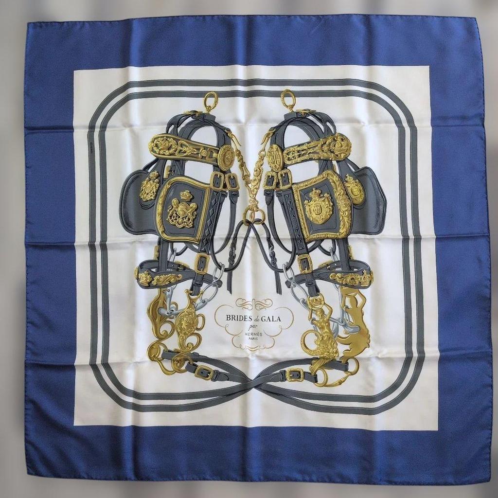 Used HERMES 90 BRIDES de GALA scarf