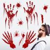 Halloween Haunted House Decoration Blood Handprint Sticker Pvc Wall Sticker Hotel Shopping Mall Halloween Decoration Window Sticker Customization