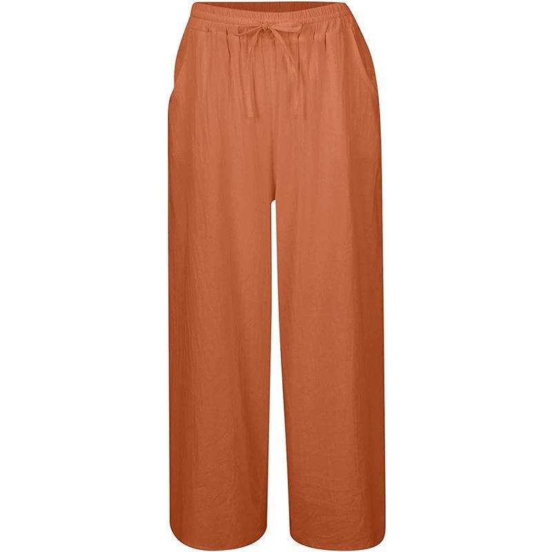 Women S Casual Cotton Linen Blend Wide Leg Pants