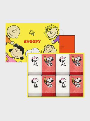 Полотенце Songwol Snoopy Love It Ring 8 шт. (Слоновая кость 4P + Коралловый 4P)