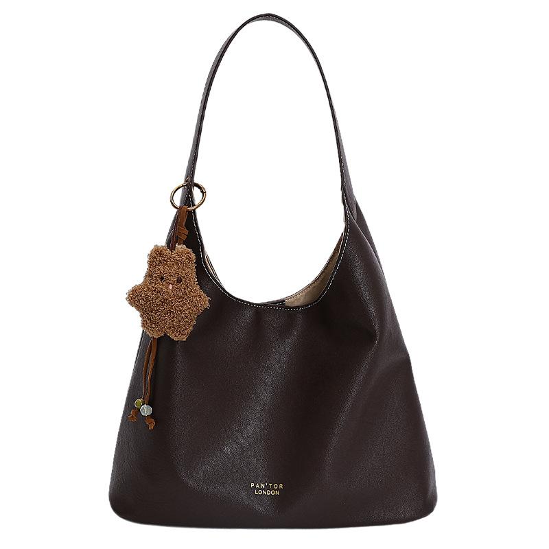 Ретро сумка женская большой вместимости 2025 новая осень и зима простая универсальная сумка через плечо премиальная текстура сумка-тоут для поездок